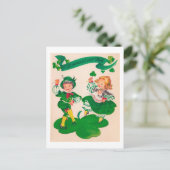 Saint Patrick's Day Boy & Girl,  Briefkaart (Staand voorkant)