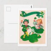 Saint Patrick's Day Boy & Girl,  Briefkaart (Voorkant / Achterkant)