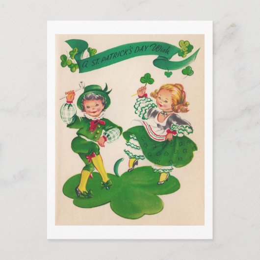 Saint Patrick's Day Boy & Girl,  Briefkaart (Voorkant)