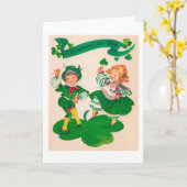 Saint Patrick's Day Boy & Girl, Kaart (Gele Bloem)