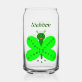 Saint Patricks Day Butterfly Aangepaste naam Blikvorm Glas (Achterkant)