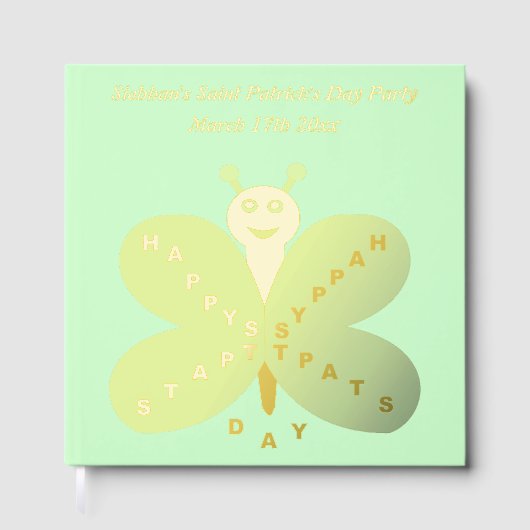 Saint Patrick's Day Butterfly Custom Party Gastenboek (Voorkant)