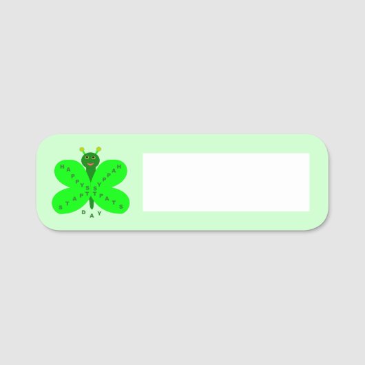 Saint Patricks Day Butterfly Naamplaatje (Voorkant)