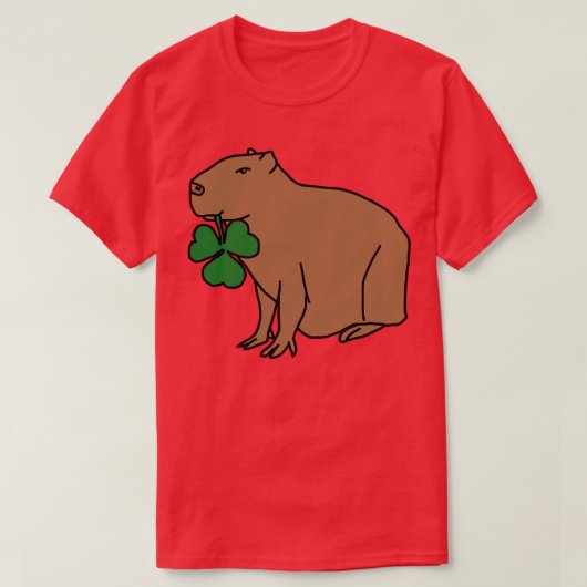 Saint Patricks Day Capybara met Shamrock T-shirt (Design voorkant)