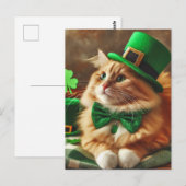 Saint Patricks Day Cat Briefkaart (Voorkant / Achterkant)