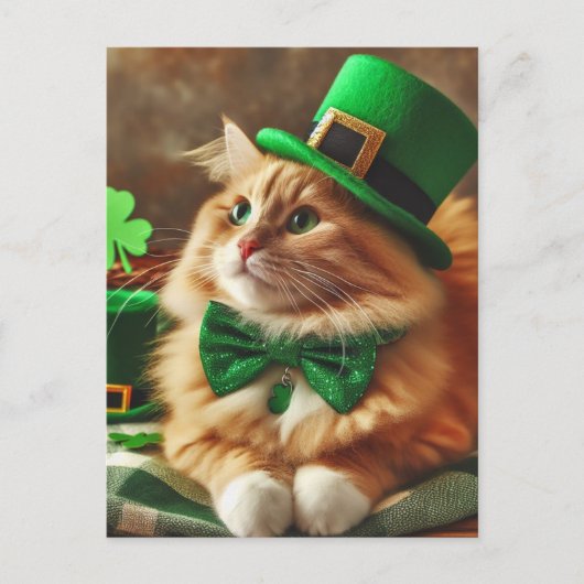 Saint Patricks Day Cat Briefkaart (Voorkant)