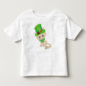 Saint Patrick's Day Cat, Leprechaun Pet, Clovers Kinder Shirts (Voorkant)
