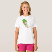 Saint Patrick's Day Cat, Leprechaun Pet, Clovers T-shirt (Voorkant volledig)