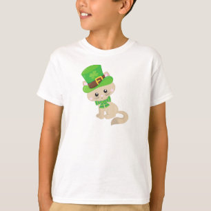 Saint Patrick's Day Cat, Leprechaun Pet, Clovers T-shirt