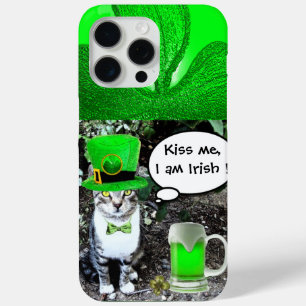 SAINT PATRICK'S DAY CAT MET GREEN IRISH BEER iPhone 15 PRO MAX HOESJE