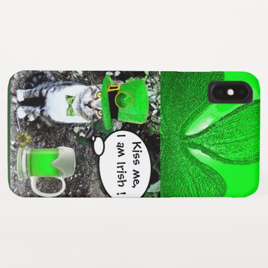 SAINT PATRICK'S DAY CAT MET GREEN IRISH BEER Case-Mate iPhone CASE (Achterkant (horizontaal))