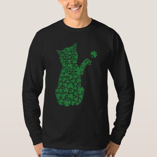 Saint Patrick's Day Cat Shamrock Kitten T-shirt (Voorkant)