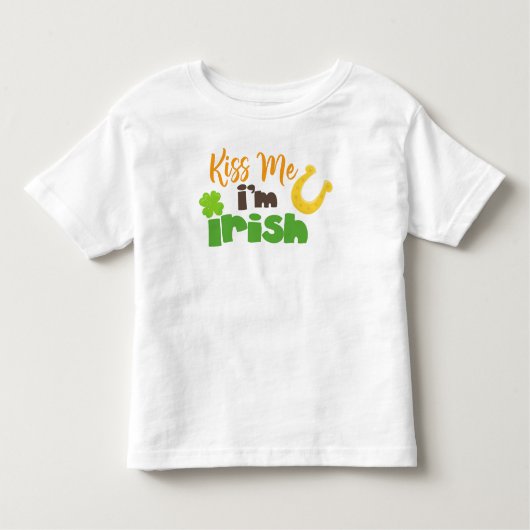 Saint Patrick's Day, Clovers, Kiss me Ik ben Iers Kinder Shirts (Voorkant)