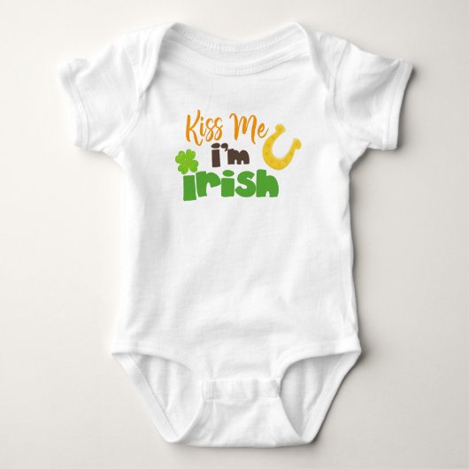 Saint Patrick's Day, Clovers, Kiss me Ik ben Iers Romper (Voorkant)