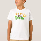 Saint Patrick's Day, Clovers, Kiss me Ik ben Iers T-shirt (Voorkant)