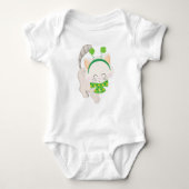 Saint Patrick's Day, Cute Cat, Lucky Clovers Romper (Voorkant)