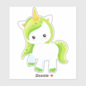 Saint Patrick's Day, Cute Unicorn, Magical Unicorn Sticker (Vel)