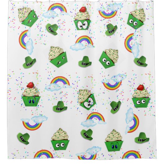 Saint Patrick's Day Douchegordijn Cupcakes (Voorkant)