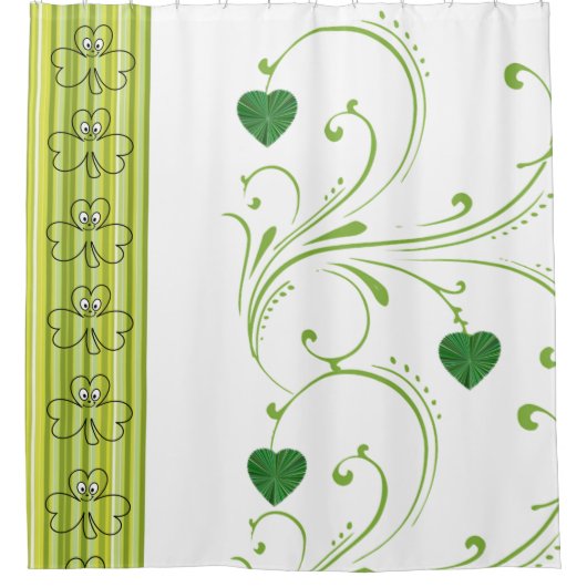 Saint Patrick's Day Douchegordijn Klaver Bloemen (Voorkant)