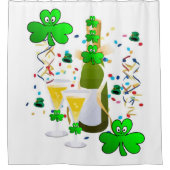 Saint Patrick's Day Douchegordijn Klaver Wijn (Voorkant)
