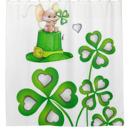 Saint Patrick's Day Douchegordijn Muis (Voorkant)