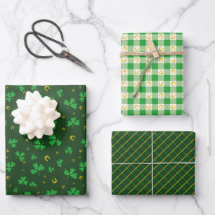Saint Patricks Day Driedistel & Lucky Charms Groen Inpakpapier Vel