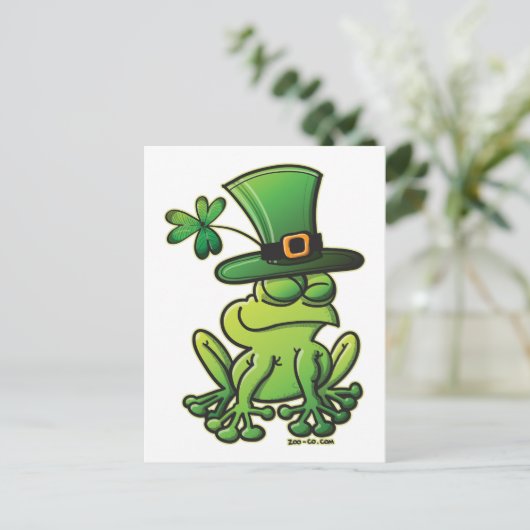 Saint Patrick's Day Frog Briefkaart (Staand voorkant)
