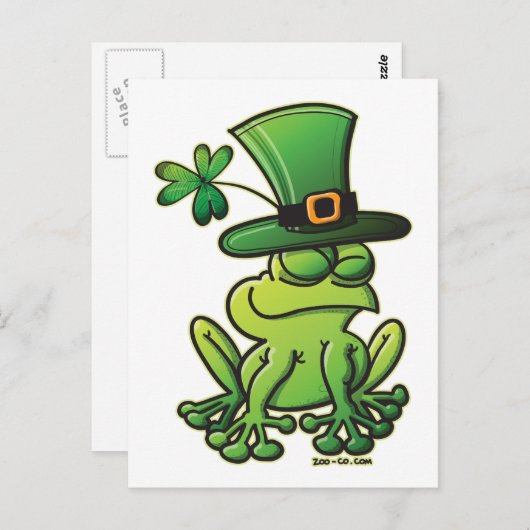 Saint Patrick's Day Frog Briefkaart (Voorkant / Achterkant)