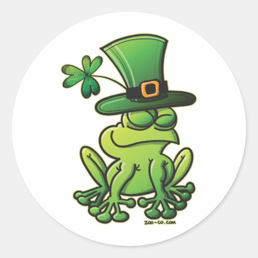 Saint Patrick's Day Frog Ronde Sticker (Voorkant)