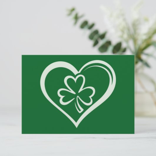 Saint Patrick's Day Funny Shamrock Heart Iers Bedankkaart (Staand voorkant)