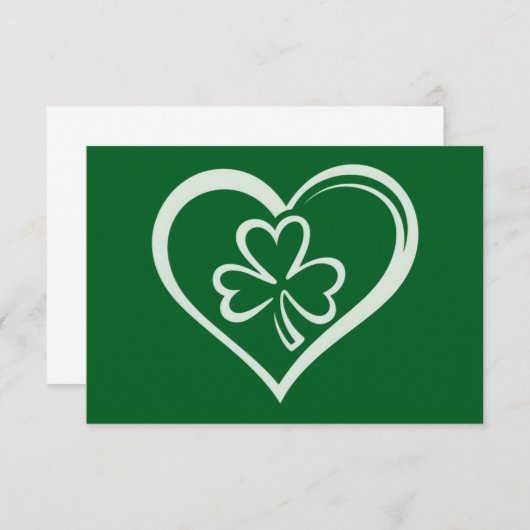 Saint Patrick's Day Funny Shamrock Heart Iers Bedankkaart (Voorkant / Achterkant)