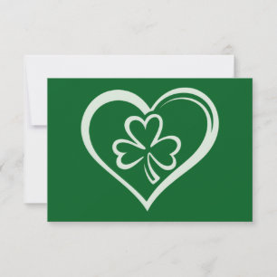 Saint Patrick's Day Funny Shamrock Heart Iers Bedankkaart