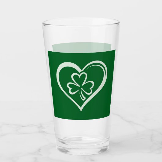 Saint Patrick's Day Funny Shamrock Heart Iers Glas (Voorkant)