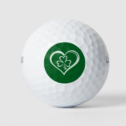 Saint Patrick's Day Funny Shamrock Heart Iers Golfballen (Voorkant)