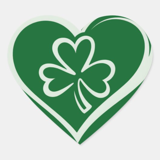 Saint Patrick's Day Funny Shamrock Heart Iers Hart Sticker (Voorkant)