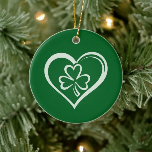 Saint Patrick's Day Funny Shamrock Heart Iers Keramisch Ornament (Boom)