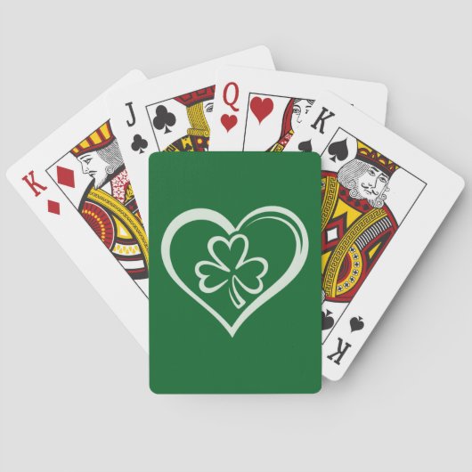 Saint Patrick's Day Funny Shamrock Heart Iers Pokerkaarten (Achterkant)