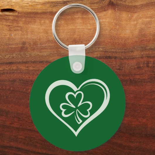 Saint Patrick's Day Funny Shamrock Heart Iers Sleutelhanger (Voorkant)