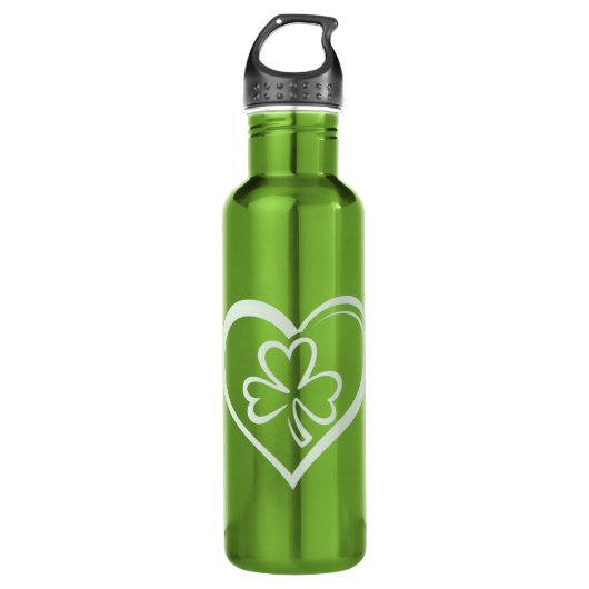 Saint Patrick's Day Funny Shamrock Heart Iers Waterfles (Voorkant)