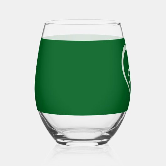 Saint Patrick's Day Funny Shamrock Heart Iers Wijnglas Zonder Voet (Links)