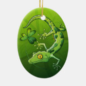 Saint Patrick's Day Gecko Keramisch Ornament (Achterkant)