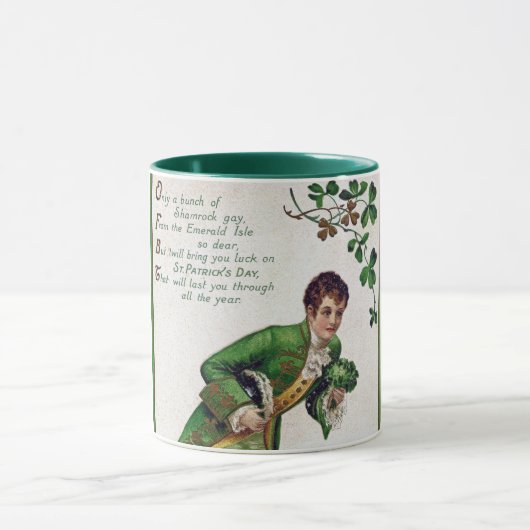 Saint Patrick's Day Gedicht, Vintage Mok (Midden)