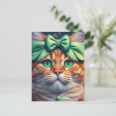 Saint Patricks Day Ginger Cat Briefkaart (Staand voorkant)