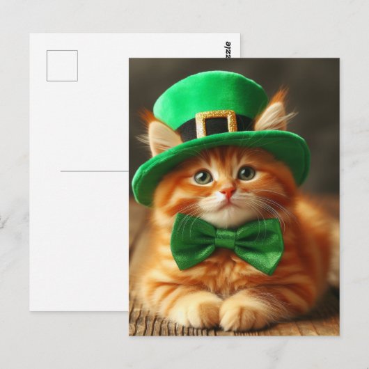Saint Patricks Day Ginger Kitten Briefkaart (Voorkant / Achterkant)