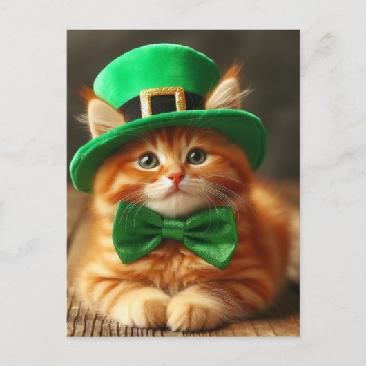 Saint Patricks Day Ginger Kitten Briefkaart (Voorkant)