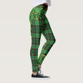 Saint Patrick's Day Glitter Shamrocks Tartan Pset Leggings (Rechts)