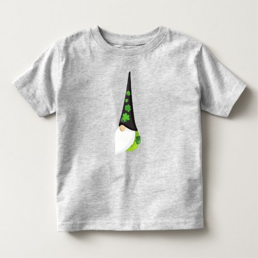 Saint Patrick's Day Gnome, Cute Gnome, Clovers Kinder Shirts (Voorkant)