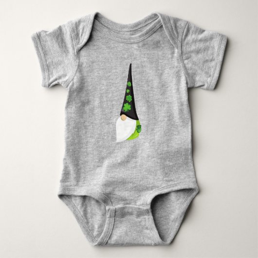 Saint Patrick's Day Gnome, Cute Gnome, Clovers Romper (Voorkant)