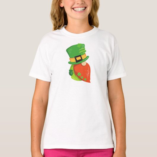 Saint Patrick's Day Gnome, Leprechaun Pet, Clovers T-shirt (Voorkant)