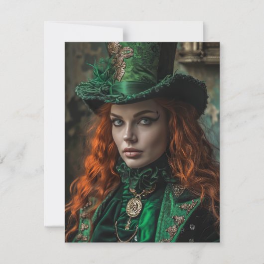 Saint Patrick's Day Gothic Vrouw Notitiekaartje (Voorkant)